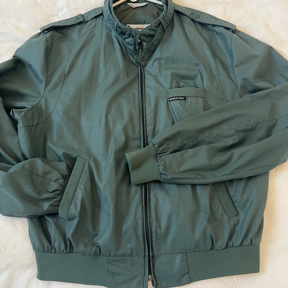 Men's Vintage Member’s Only Green Bomber Jacket